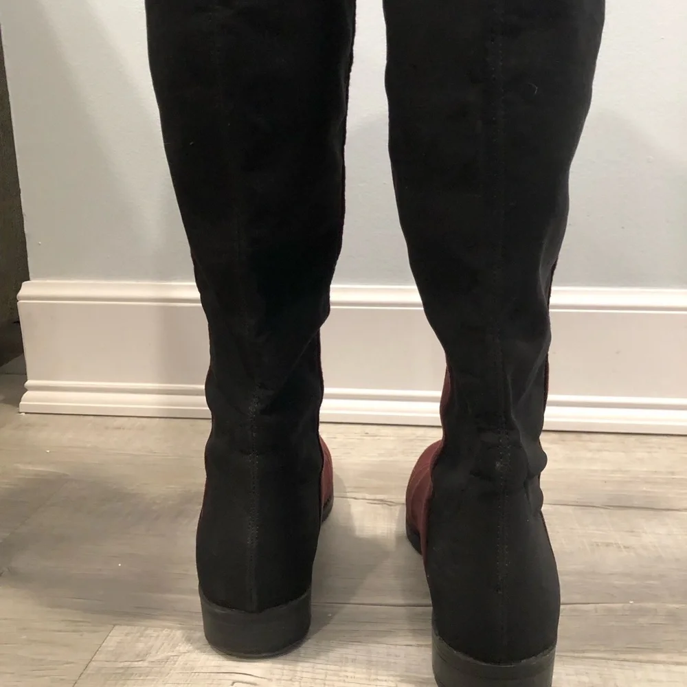 Unisa Maroon Over the Knee Boots